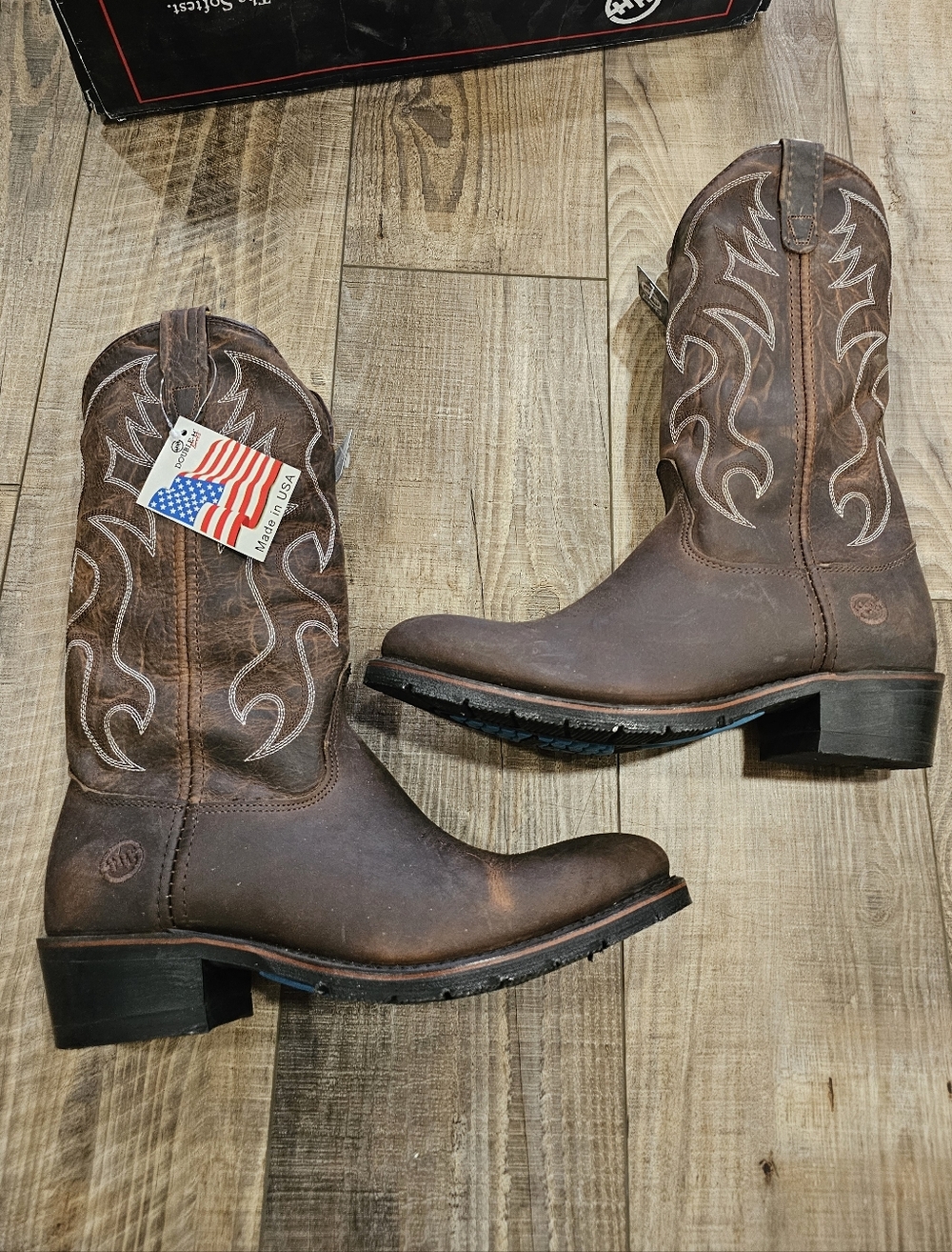 Double H 10.5 Western Work Boots Robert 3282 Brown 12" AG7 Mens NWT NEW Cowboy